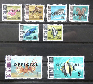 Tansania 1985 Fische Dienstmarken Mi Nr D 9 - 16 I*, Mi 6,50 €