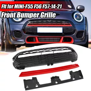 GP Style Front Bumper Grille Black+Red For BMW Mini Cooper F55 F56 F57 2014-2021 - Picture 1 of 14