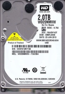 WD20NMVW-11AV3S4 dcm: EBMTJHKB s/n: WX91E1 JUN 2013 2TB USB 3.0 WESTERN DIGITAL - Picture 1 of 5