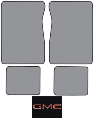 1979-1986 GMC K3500 Crew Cab Cutpile Carpet Logo Floor Mat 4pc - Image 1 of 2