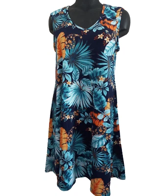 Women's Multicolor Sleeveless Dress w/ Floral Print V-Neck Size Small - Image 1 of 4