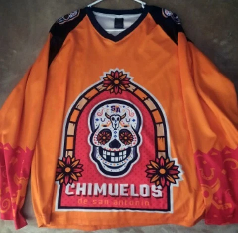 San Antonio Rampage City rare "Chimeulos de San Antonio" jersey,size L, Exc Cond Cover
