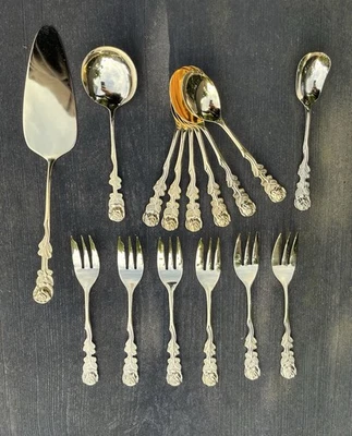 Kaffee / Kuchen Garnitur - 15-teilig - Vergolded - 🌹 Hildesheimer Rose - Bild 1 von 4