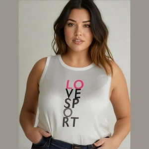 LuLaRoe Damen Top Größe 1X Rise Strong Tank Love Sport Creme Pink Neon NEU - Bild 1 von 6