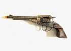 Metal Toy Cap Gun. Frontier Filigreed Cowboy Revolver. Gonher 8 Shot New!
