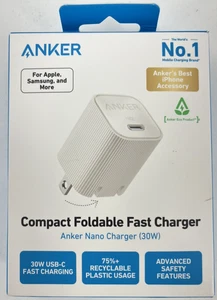 Anker Chargeur Rapide Pliable Compact (30W) ECO USB-C A2337 Blanc - Photo 1 sur 4