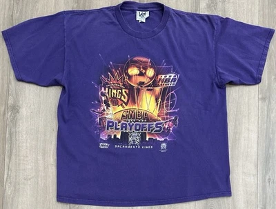 Vintage Lee Sports Sacramento Kings 1999 Playoffs Purple T-Shirt Men’s Size 2XL - Image 1 of 4
