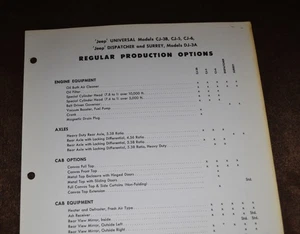 Vintage 1962 Willys Jeep Universal CJ3B CJ5 CJ6 Dispatcher Surrey DJ3A Optionen - Bild 1 von 5