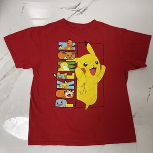 Pokemon Youth Tee T Shirt M(8) Pikachu Meowth Evee Snorlax Squirtle; 100% Cotton - Picture 1 of 5
