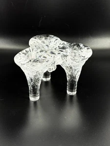 Kosta Boda Goran Warff vetro ghiacciolo tre portacandele cristallo trasparente testurizzato - Foto 1 di 5