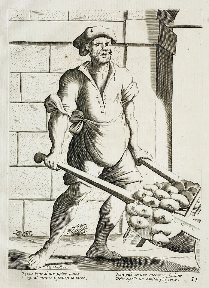 Giuseppe Maria Mitelli - Zwiebel Verkäufe Kupferstich engraving 1690 - Bild 1 von 1