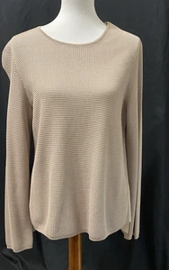 Eileen Fisher Waffle Knit Silk Organic Cotton High-low Sweater Quiet Luxury M - Picture 1 of 6