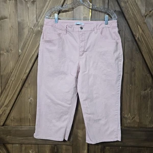 Pantalone Riders by Lee Mid Rise Capri donna 16M rosa cotone elasticizzato casual - Foto 1 di 7