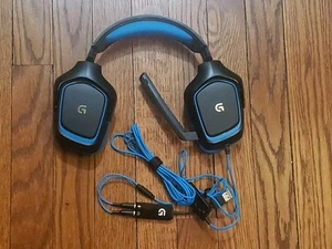 Logitech G430 Black/Blue Over the Ear Gaming Headset - Picture 1 of 6