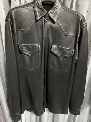 Camisa de Cuero FAITH CONNEXION XS Cuero de Cordero Calce Ajustado Unisex Foto 1 de 4