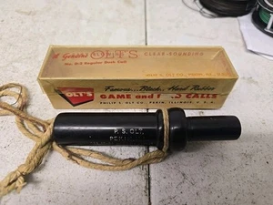 VTG P.S. OLT REG TRADEMARK 348205 KEYHOLE DUCK CALL W/OLD BOX - Picture 1 of 13