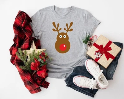 Süßes Rudolph T-Shirt Rentier Weihnachten Sweatshirt Hoodie Xmas Hoody Pullover - Bild 1 von 4