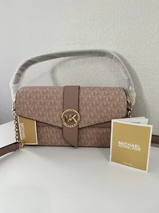 NWT Authentic MK Greenwich Medium Saffiano Leather Shoulder Bag #30H1GGRL2L - Picture 1 of 7