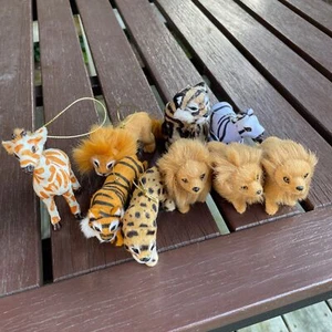 9 hängende Zootiere Löwe Tiger Giraffe Zebra Leopard Weihnachtsbaumdekor - Bild 1 von 13