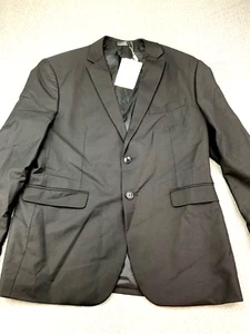 MOGU Blazer Jacket Sport Coat Mens Size 40 Black Two Button Classic Business - Picture 1 of 16