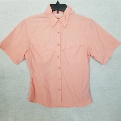 BIMINI BAY 男式纽扣通风钓鱼运动服短袖衬衫橙色 S — 第 1/4 张图片