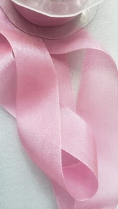 Silk Ribbon Stephanoise 38 mm wide Made in France Blush Pink-YOU GET 10 YARDS - Picture 1 of 4