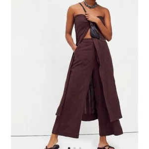 NWT Free People Banita Set in Cocoa Bean Brown Top Size Large Pants Size Small - Picture 1 of 10