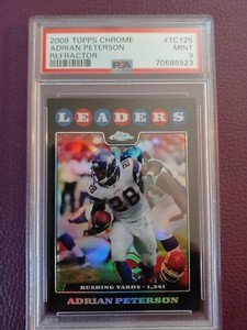 2008 Topps Chrome REFRACTOR Adrian Peterson #TC125 PSA 9 MINT.  LOW POP. RARE
