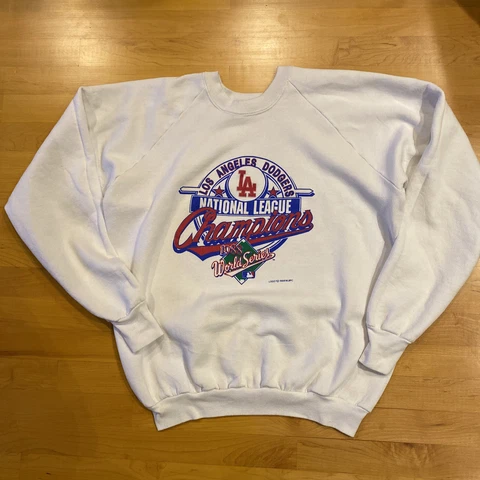 Vintage 80s Los Angeles Dodgers 1988 World Series Sweatshirt White XL Logo 7 Cover