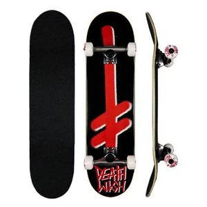 "DEATHWISH Complete GANG LOGO BLK/RED Skateboard 7.7"" | Komplette - Picture 1 of 1