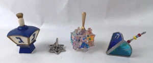 Dreidel Assortment Lot of 4 Stained Glass, Pewter, ceramic, & resin Anat Brigg - Picture 1 of 10