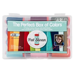 AURIFIL THREAD ASSORTMENT PAT SLOAN'S PERFECT BOX OF COLORS COTTON 12 SPOOLS - Picture 1 of 2