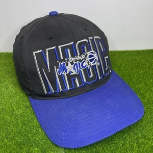 Orlando Magic Vintage NBA Snapback Hat 90s Black Blue Logo Rare - Picture 1 of 7