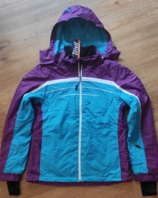Skijacke Ski Anorak beerefarben violett blau Kapuze Crivit Sports Gr. S 38 - Bild 1 von 4