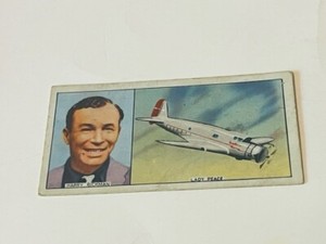 Carreras Tobacco 1936 Trading Card Airmen Airwoman Airplane Harry Richman plane