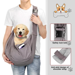 Dog Sling Carrier Bag Mesh Backpack Pet Cat Puppy Travel Shoulder Bag Tote Large - Picture 1 of 12