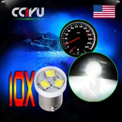 10x BA9S Para Chevrolet SUPER Blanco Brillante 1SMD LED Cuadro de Instrumentos Bombilla Foto 1 de 4