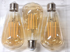 UK Vintage LED Edison Light Bulb 6W E27 Amber Glass ST64 2700K 600LM Pack of 3