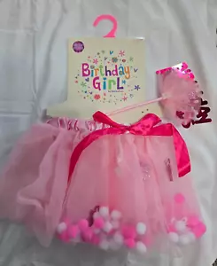 Birthday Girl Tutu & Wand Ages 4-8 One Size Birthday Party - Picture 1 of 2
