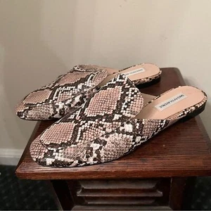Saks Fifth Avenue Snake Print Leather Flat Loafers - Picture 1 of 8