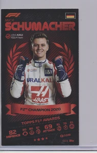 2021 Topps Turbo Attax XL Card Mick Schumacher Topps F1 Awards F2 2020 Champion - Picture 1 of 2