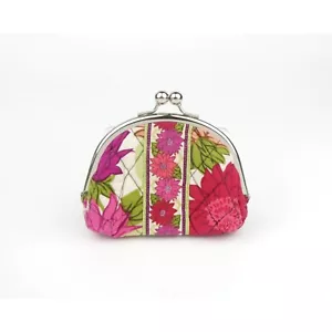 Vera Bradley Hello Dahlia! Gesteppte Double Kiss Kisslock Geldbörse - Bild 1 von 18