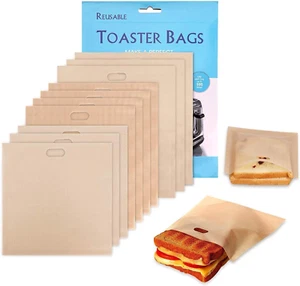10 Toaster Bags Reusable grilled cheese bags Non Stick Toaster Bag for Sandwiche - Picture 1 of 7