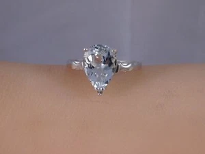 Solitärring 2,45 ct. Birne Aquamarin Sterlingsilber - Bild 1 von 9