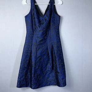 Lauren Ralph Lauren Royal Blue Cotton Blend Mini Dress Sleeveless, V‑Neck, Zip - Picture 1 of 10