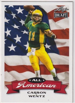 Leaf Draft 2016 #AA-02 Carson Wentz RC Eagles - All American Foto 1 de 2