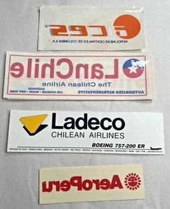Vintage South American AIRLINE Stickers Decals Lot of 17 AeroPeru Ladeco - Picture 1 of 5