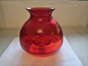 Vintage Ruby Glass Shade for lamp or candle holder 7cm Fitting 7in Tall Used - Picture 1 of 14