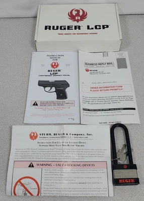 Ruger Blued LCP 380 Factory Box w/Manual Literature Ruger Lock/Keys Year 2002 - Image 1 of 4