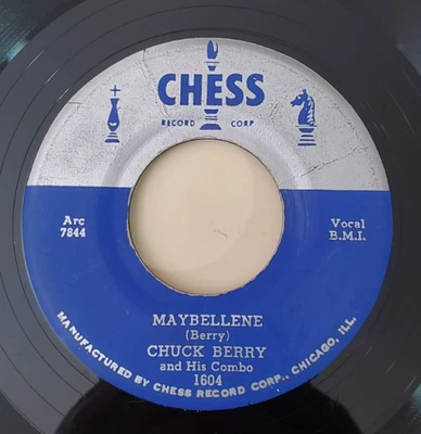 Chuck Berry  MAYBELLENE / WEE WEE HOURS (ROCK 45) #1604 PLAYS VG++ - Image 1 of 4